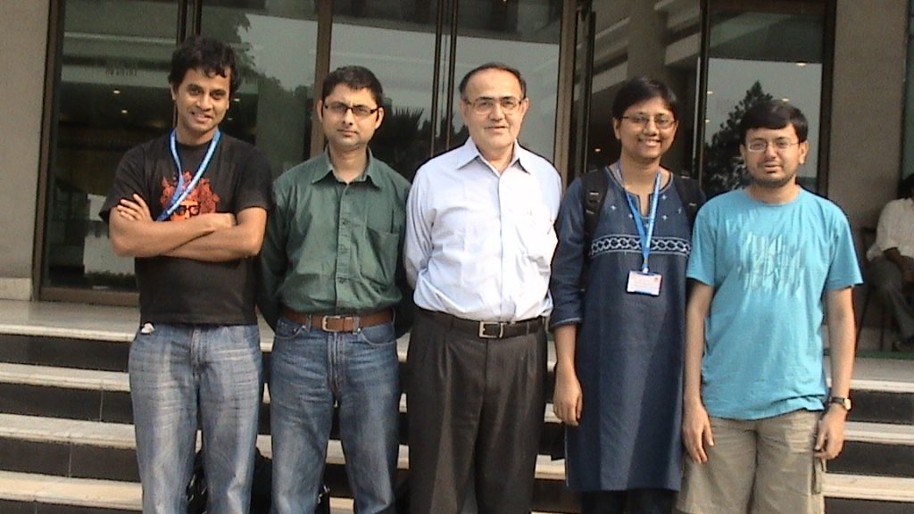 Picture taken at STATPHYS, Kolkata, November 26-30, 2010, with some ex-students of TIFR 